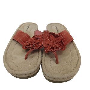 Easy Spirit Dreamjoy womens thong sandals cream & Red Size 8M